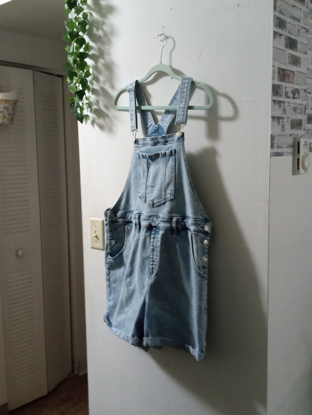 Ava & Viv Light Blue Denim Short Overalls